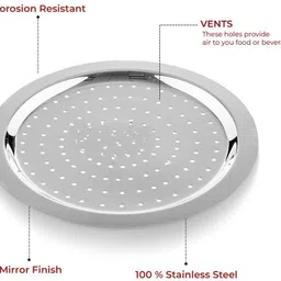 diamond steel Stainless Steel Lid | Hole Lid | Milk Cover Plate| Steel Jali Plate 8.5 inch Lid Set image 2