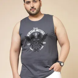 Rigo Men Dark Grey Printed Vest T-shirt Men Vest-picture-12