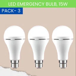 yaroh 15W Rechargeable Inverter LED Bulb with Upto 4H.Power Cut Lighting Pack of_3Y260 4 hrs Bulb Emergency Light-picture-13