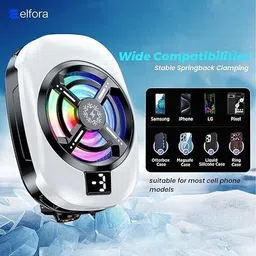 ElectroEra Enterprise NEW_TL16 Mobile Phone Cooler with Metal Adhesive Plate and Universal Clip 1 Fan Cooling Pad with Adjustable Height image 3
