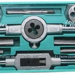 nitya 12PC/Set Hand Metric Handle Tap and Die Set for cleaning & Re-Threading Mild Steel image 3