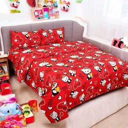 cartoona 180 TC Polycotton Double 3D Printed Flat Bedsheet image 4