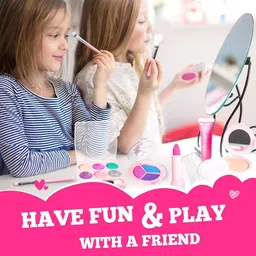 linivya Kids Real Makeup Kit for Girls | 18-Piece Washable Set with Unicorn Glitter image 5