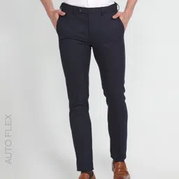 arrow Men Slim Fit Blue Polyester Trousers-picture-14