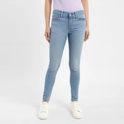 Women Super Skinny Mid Rise Blue Jeans-image-19