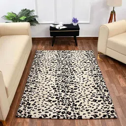 presto Black Abstract Polyester 6 x 9 Feet Machine Made Carpet image 1