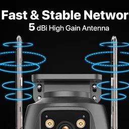 OSHSIZ CCTV WiFi HD Dual Lens Camera Bullet+360° PTZ Control TwoWay Audio Night Vision Security Camera image 5