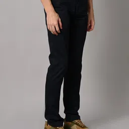 killer Men Slim Fit Dark Blue Cotton Blend Trousers image 4