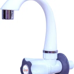 aerowell PVC Tap Kitchen Mixer POLO Sink Cock Flower Grey for Bathroom Wash Basins With Flange Pack Of 1 Bib Tap Faucet-picture-23