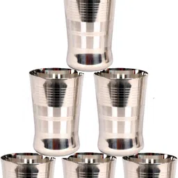 (Pack of 6) Stainless Steel Serving Glasses, Multi Purpose, Unbreakable Water Drinking Glasses Set - G3-6 Glass Set Water/Juice Glass-image-30