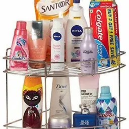 spacekeeper Stainless Steel Multipurpose Storage Organizer Corner Rack Stand Dish Racks Stainless Steel Wall Shelf image 2