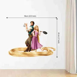 skyolla 59 cm Rapunzel Wall Sticker – Self Adhesive Vinyl Décor for Kids’ Room, Nursery Room Self Adhesive Sticker image 2