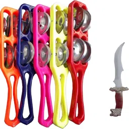 mamta 5 PC PLASTIC WITH 1 SMALL KATAR FOR DEVI MAA TEMPLE MULTI COLOR 21X5cm Kartal Instrument-picture-12