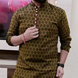 Men Self Design Jacquard Straight Kurta-image-41