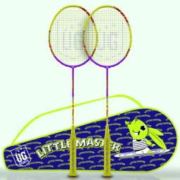 Sports Little Master Badminton Racket Pair & Cover For Kids|String Tension 28lbs Purple Strung Badminton Racquet-image-54