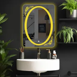 sunsyze Elegant Oval Mirror with Illuminated Border 18X 24 INCH Bathroom Mirror image 5