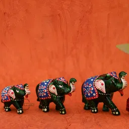 COOPTIC Green& White 3Pcs  Wooden Showpieces-image-52