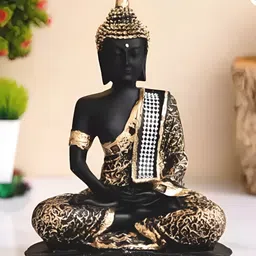 GW CREATIONS Black & Gold-Toned Buddha Idol Showpiece-image-71