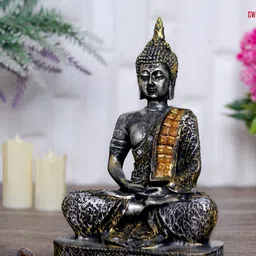 GW CREATIONS Black & Gold-Toned Buddha Idol Showpiece-image-42