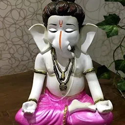 GW CREATIONS White Pink Ganesh Showpiece-image-12
