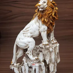HANDICRAFTS PARADISE White Lion Showpiece-image-29