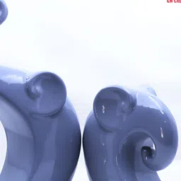 GW CREATIONS Grey 2 Pieces Elephant Glossy Finished Showpiece image 3