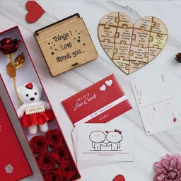 eCraftIndia Red & White 3 Pcs Valentine Gift Set-image-56