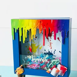 Little Surprise Box LLP Blue & Yellow Splash Printed Art Piggy Showpiece-image-17