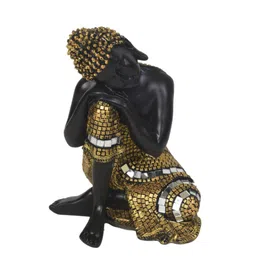 Gifts N Greetings Black & Golden Embellished Buddha Idol Showpiece-image-58