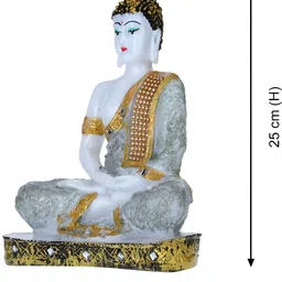 GW CREATIONS Silver-Toned Medium Buddha Figurine Showpiece-image-37