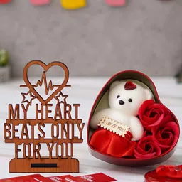 eCraftIndia Red & Brown 3 Pcs Valentine's Day Gift Set-image-33
