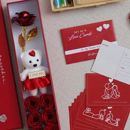 eCraftIndia Red & Brown 3 Pcs Valentine Gift Set-picture-31