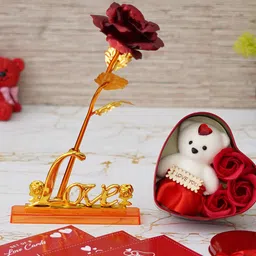 eCraftIndia Red & White 3 Pieces Valentine Gift Set-image-17