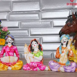 GW CREATIONS Pink & Green 3Pcs Figurine Small Showpieces-picture-18