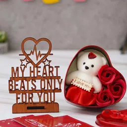 eCraftIndia Red & Brown 3 Pcs Valentine Gift Set-picture-27