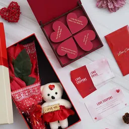 eCraftIndia Red & White 3 Pieces Valentine Gift Set-image-64