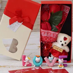 eCraftIndia Red & White 3 Pcs Valentine's Day Gift Set-image-68