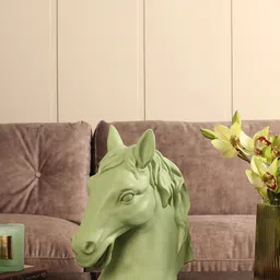 Pure Home and Living Green Solid Horse Head Figurine Showpiece-picture-30