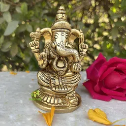 Aakrati Yellow Brass Religious Figurine Showpiece-image-9