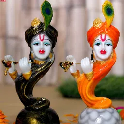 GW CREATIONS Orange & Black 2 Pieces Religious Idol Showpieces-image-40