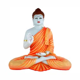 GW CREATIONS Orange Buddha Figurine Showpiece-image-34