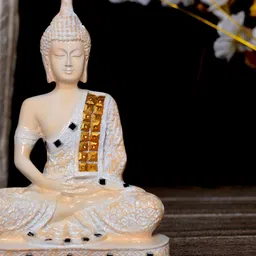 GW CREATIONS Peach Buddha Figurine Showpiece-picture-17