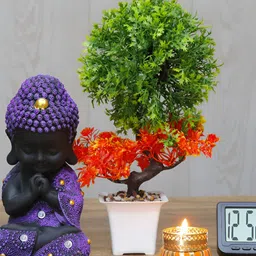 GW CREATIONS Purple & Black Buddha Idol Showpiece-picture-24