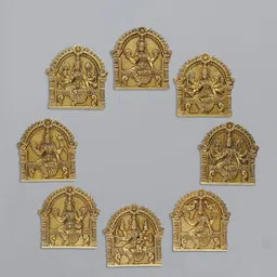 eCraftIndia Gold Toned 8 Pieces Brass Astha Lakshmi Wall Hangings-image-18