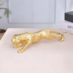 CraftVatika Gold Toned Leopard Statue Idol Showpiece-picture-27