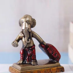 eCraftIndia Brown Lord Ganesha With Trolley Bag Idol Showpiece-picture-42
