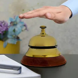 Extreme Karigari Gold-Toned Brass Table Call Bell Showpiece-image-86