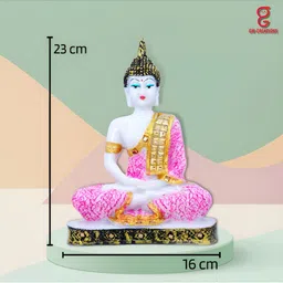 GW CREATIONS Pink & White Buddha Idol Showpiece-image-30