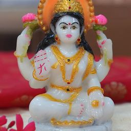 Gallery99 White & Gold-Toned Laxmi Marble Showpiece-picture-6