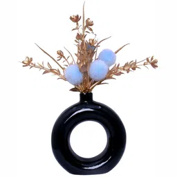GW CREATIONS Black Round Shaped Flower Vase-picture-6